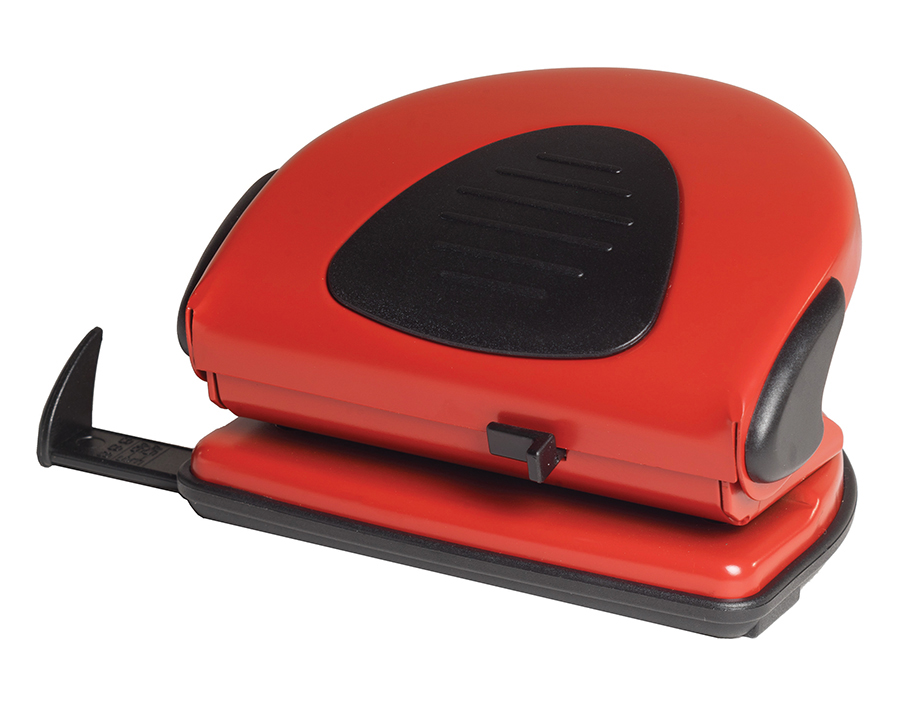 Діркопробивач на 2 отвори, до 20 аркушів (4319), металевий, черв. Scholz - фото 1