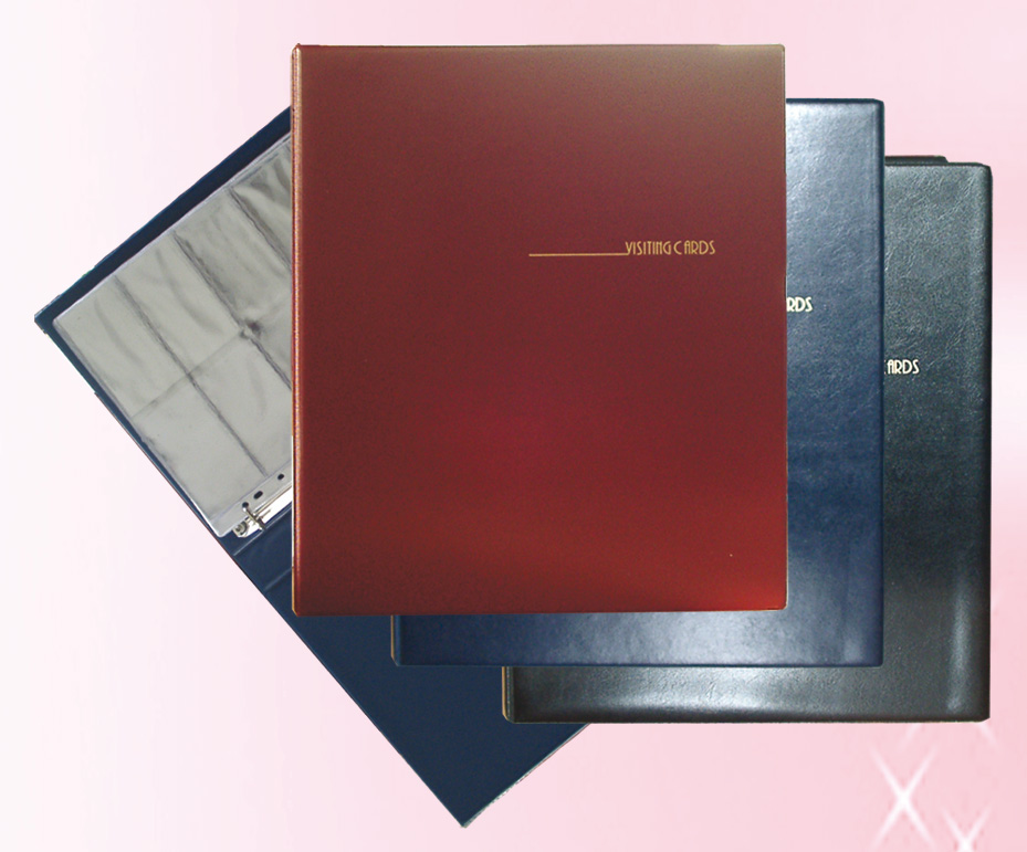 Візитниця на кільцях 400 візиток, A4, вінілова обкладинка, чорн. PantaPlast - фото 1