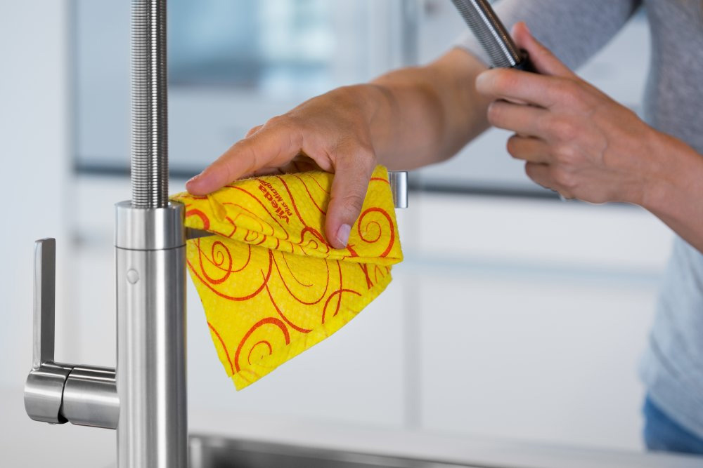 Салфетка вискоза для уборки универсальная Allpurpose Cloth, 38*40см., 1шт./уп., желт. Vileda - фото 4