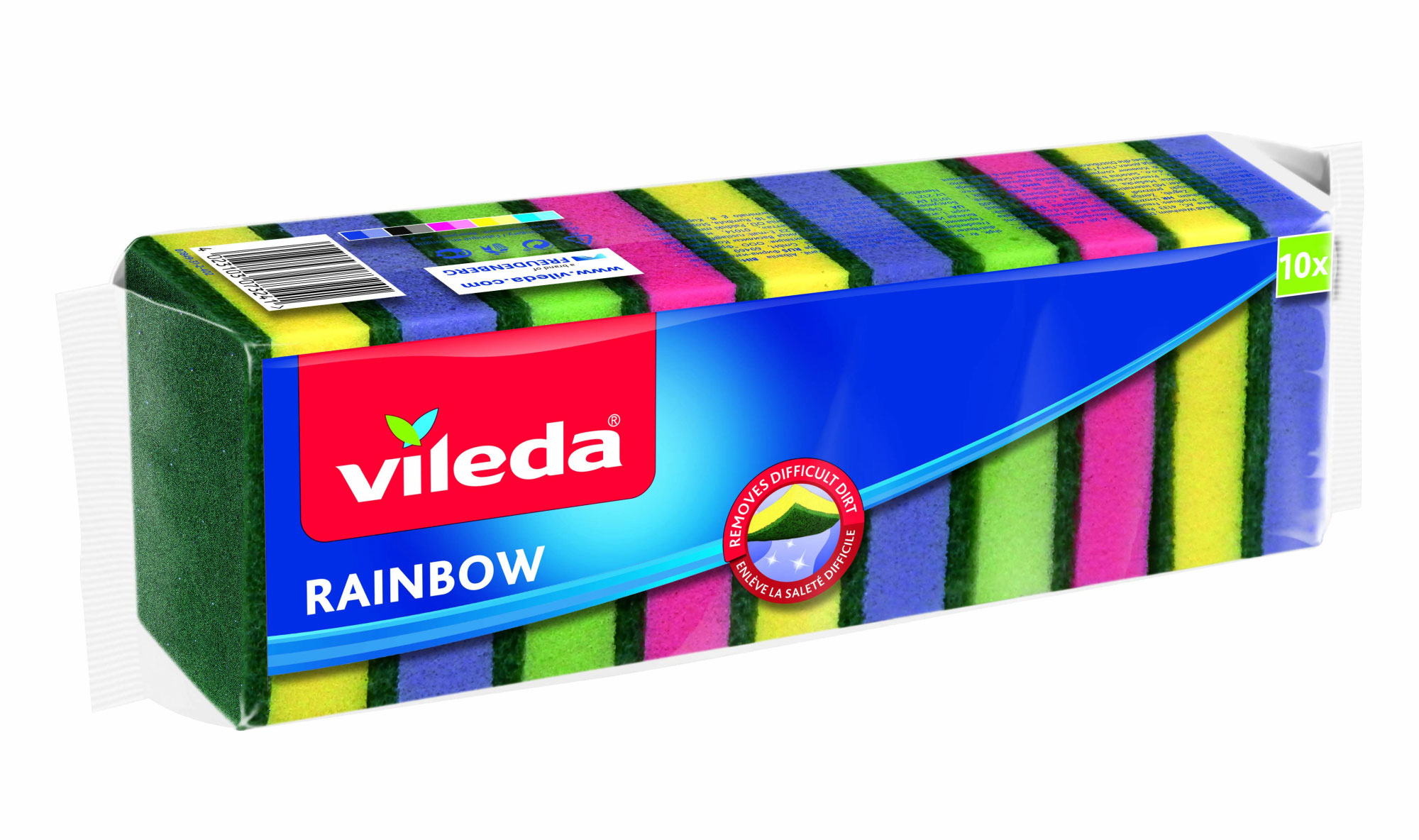Губки кухонные Rainbow, 85*55*30мм., 10шт./уп., ассорт. Vileda - фото 1