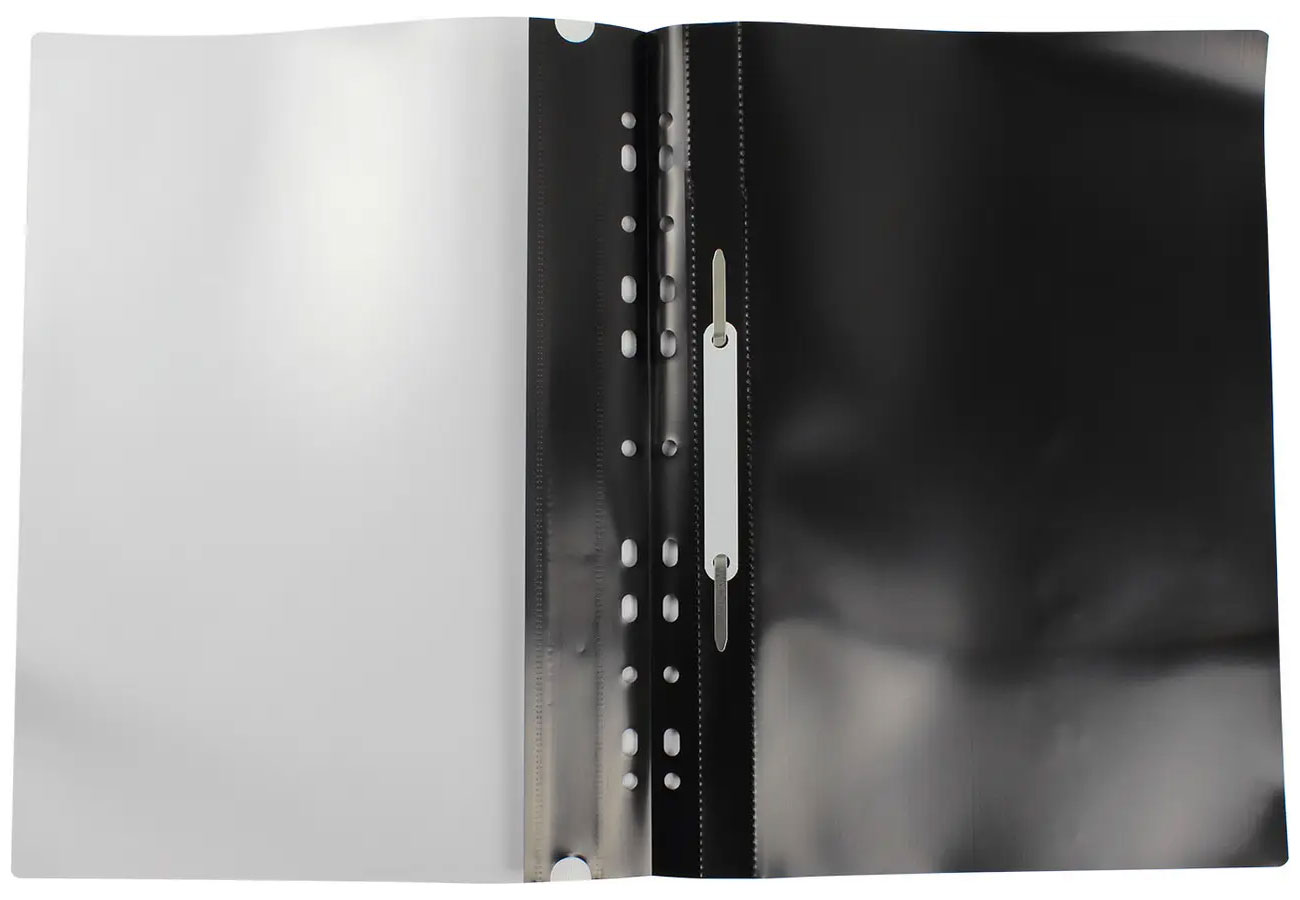 Скоросшиватель с прозрачным верхом и перфорацией, А4, черн. NORMA - фото 2