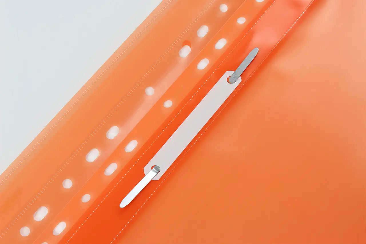 Швидкозшивач з прозорим верхом та перфорацією, А4, помаранчевий. NORMA - фото 1