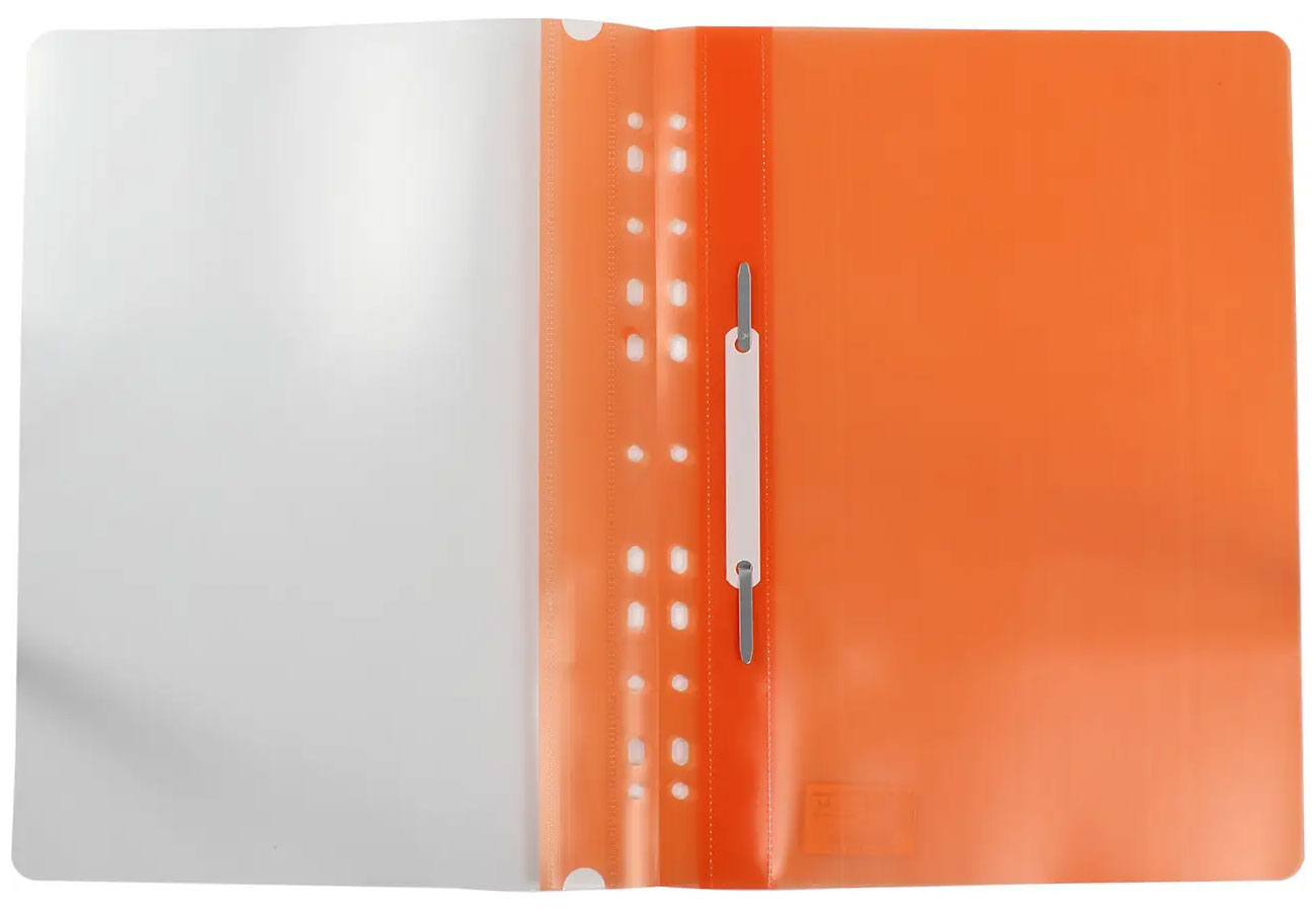 Швидкозшивач з прозорим верхом та перфорацією, А4, помаранчевий. NORMA - фото 2
