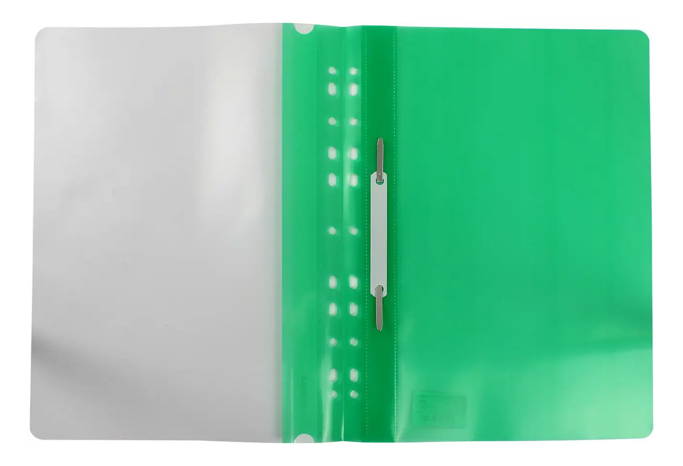 Швидкозшивач з прозорим верхом та перфорацією, А4, зелен. NORMA - фото 3