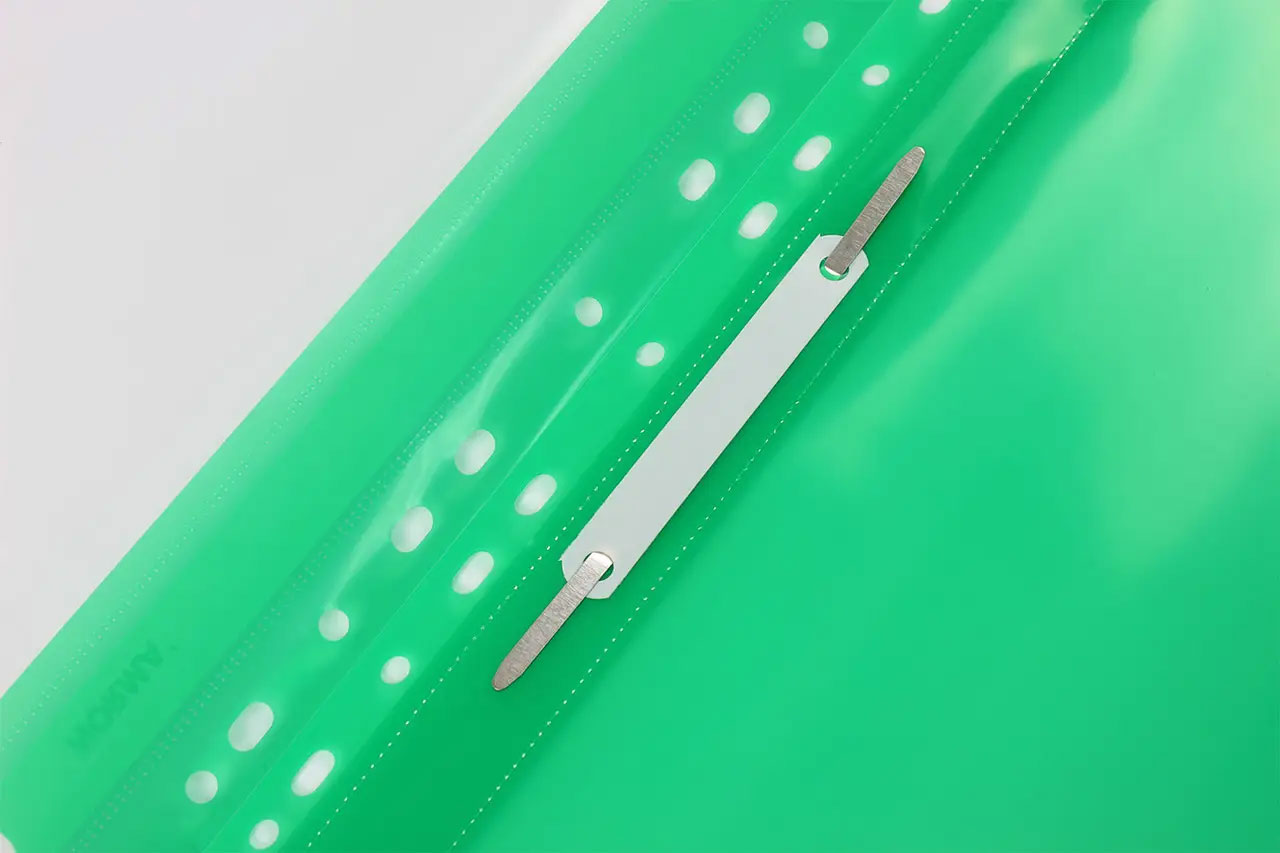 Швидкозшивач з прозорим верхом та перфорацією, А4, зелен. NORMA - фото 4