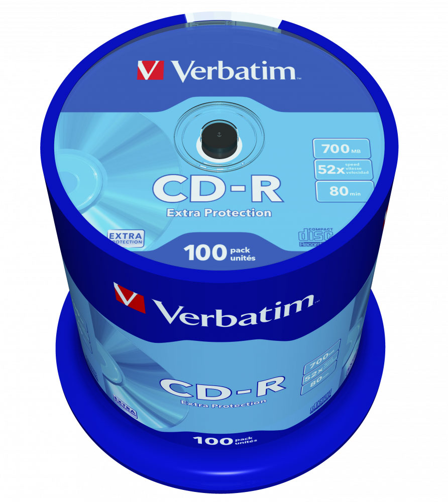 Диск CD-R 700Mb/80min 52x 100шт/уп. Cake Box Verbatim - фото 3