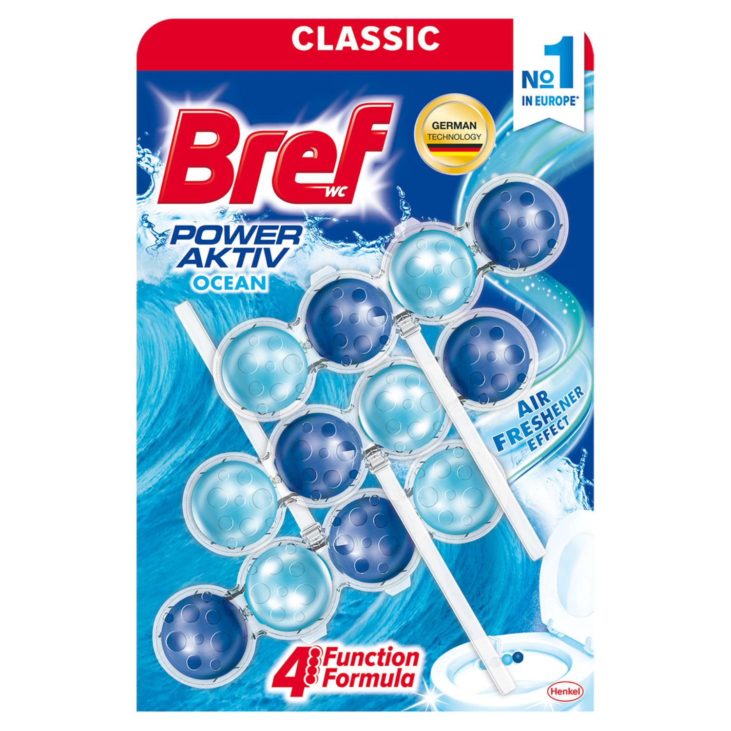 Туалетний блок для унітазу BREF Сила Актив Океанська свіжість, 50г.*3шт. BREF - фото 2