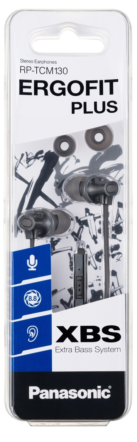Навушники RP-TCM130GEW дротові з мікрофоном, чорн. Panasonic - фото 2