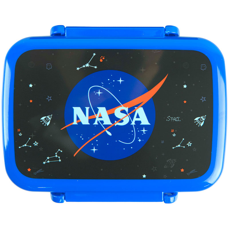 Ланчбокс для еды на 2 отделения, 420мл. Kite NASA, черн/син. Kite - фото 1