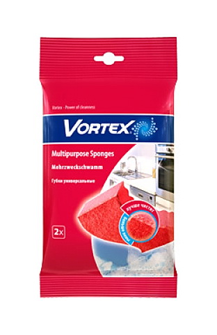 Губки кухонные большие универсальные, 120*77*31мм., 2шт./уп. Vortex - фото 1
