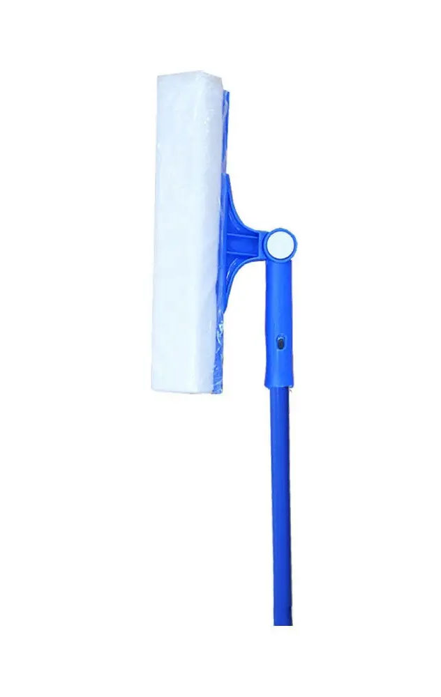 Вікномийка поворотна на 180°, збирач води для миття скла 25см., з телескопічною фарбованою ручкою Мій Дім - фото 1