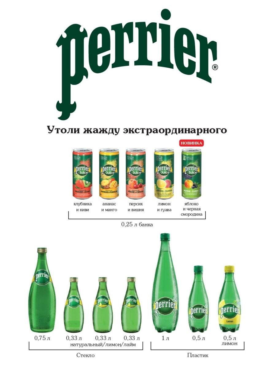 Вода минеральная газированная лимон 0,33л., стеклянная бутылка Perrier - фото 2