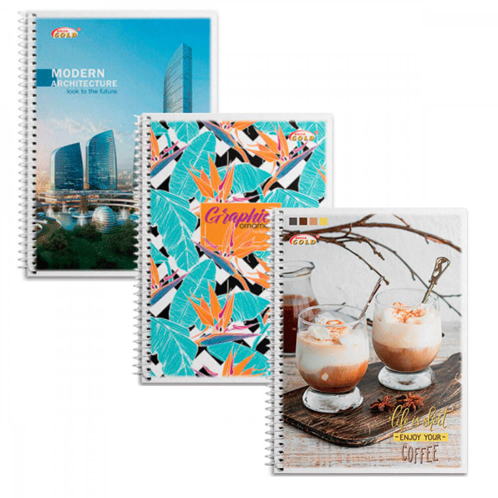 Зошит на спіралі А5, 80арк., клітинка Gold, м'яка обкладинка, асорті Бріск - фото 3