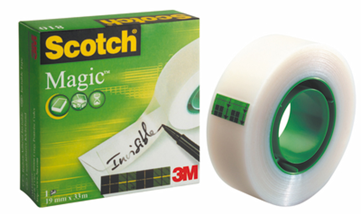 Скотч 19мм.,*33м. матовый Magic для купюр, в индивидуальной картон. упаковке 3M - фото 1