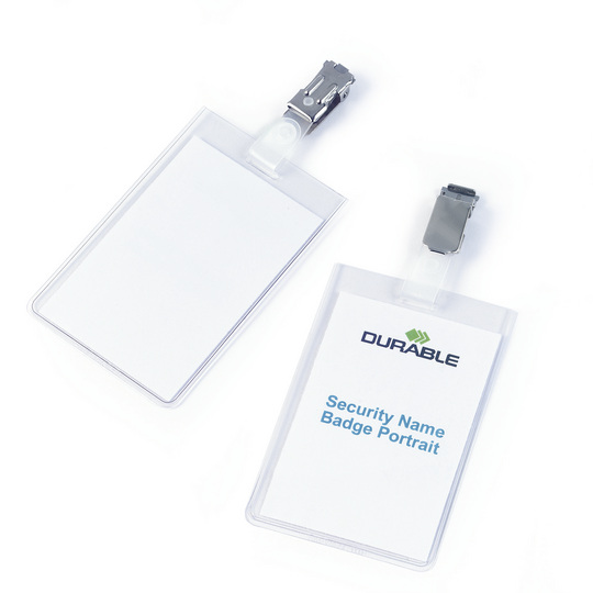 Бейдж вертикальный 60*90мм., с клипом Durable - фото 2