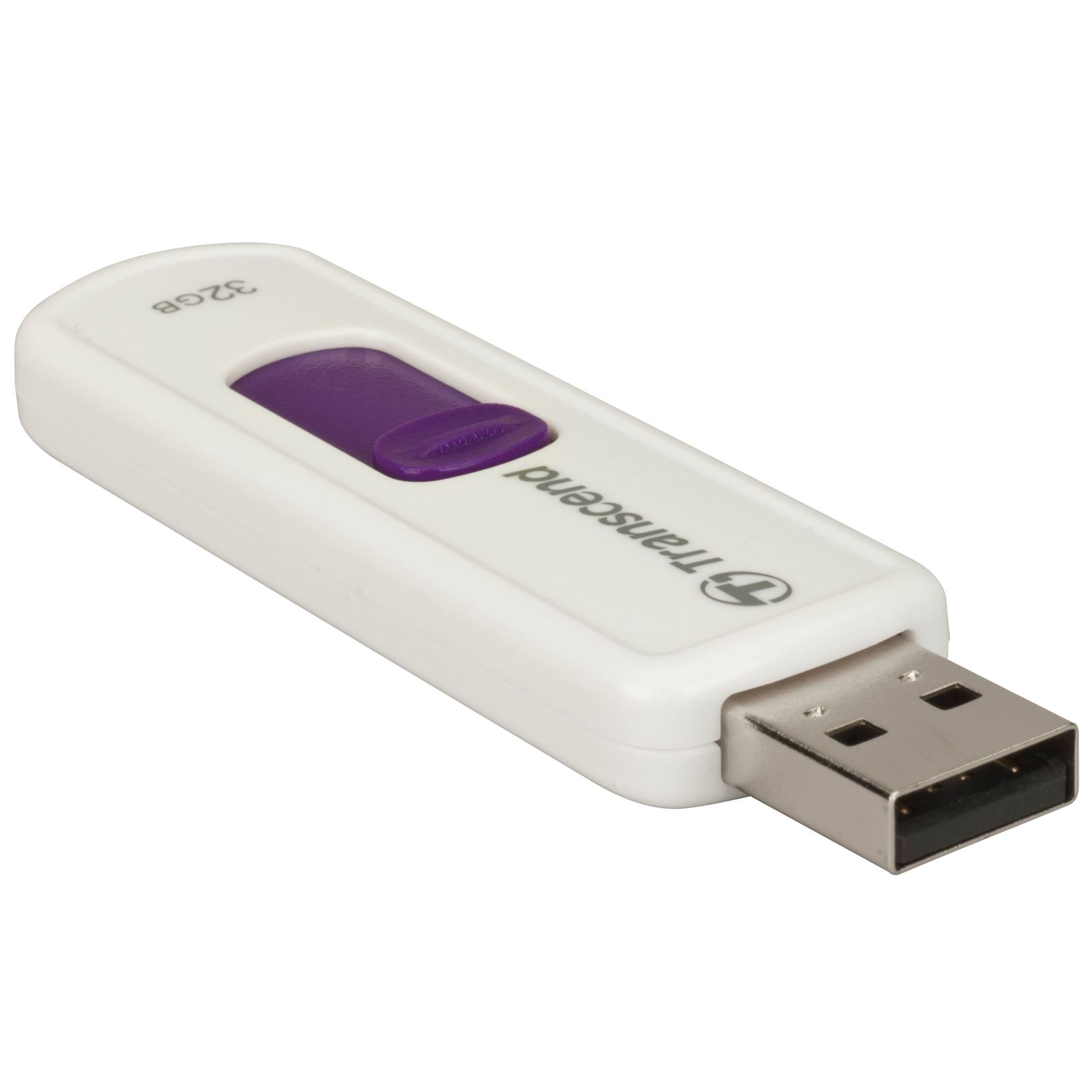 Флеш-пам'ять USB 2.0Flash Drive 32Gb JetFlash 530 слайдер, пластик, корпус біл. TRANSCEND - фото 1