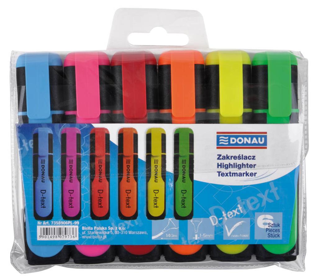 Маркер текстовий D-Text 1-5мм., набір 6шт. DONAU - фото 1