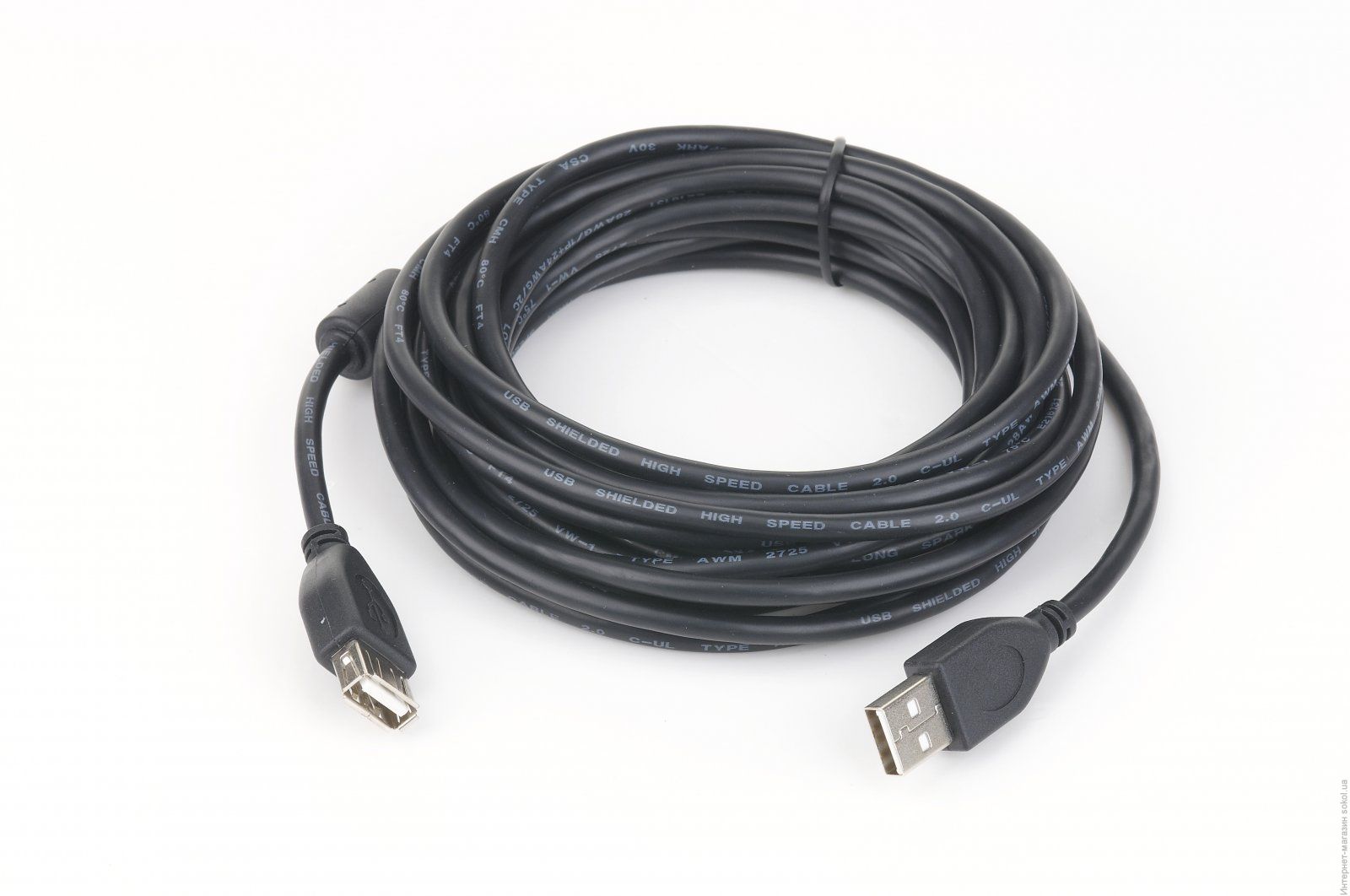 Кабель удлинитель USB 2.0 AMAF, 3м., черн. Китай - фото 1