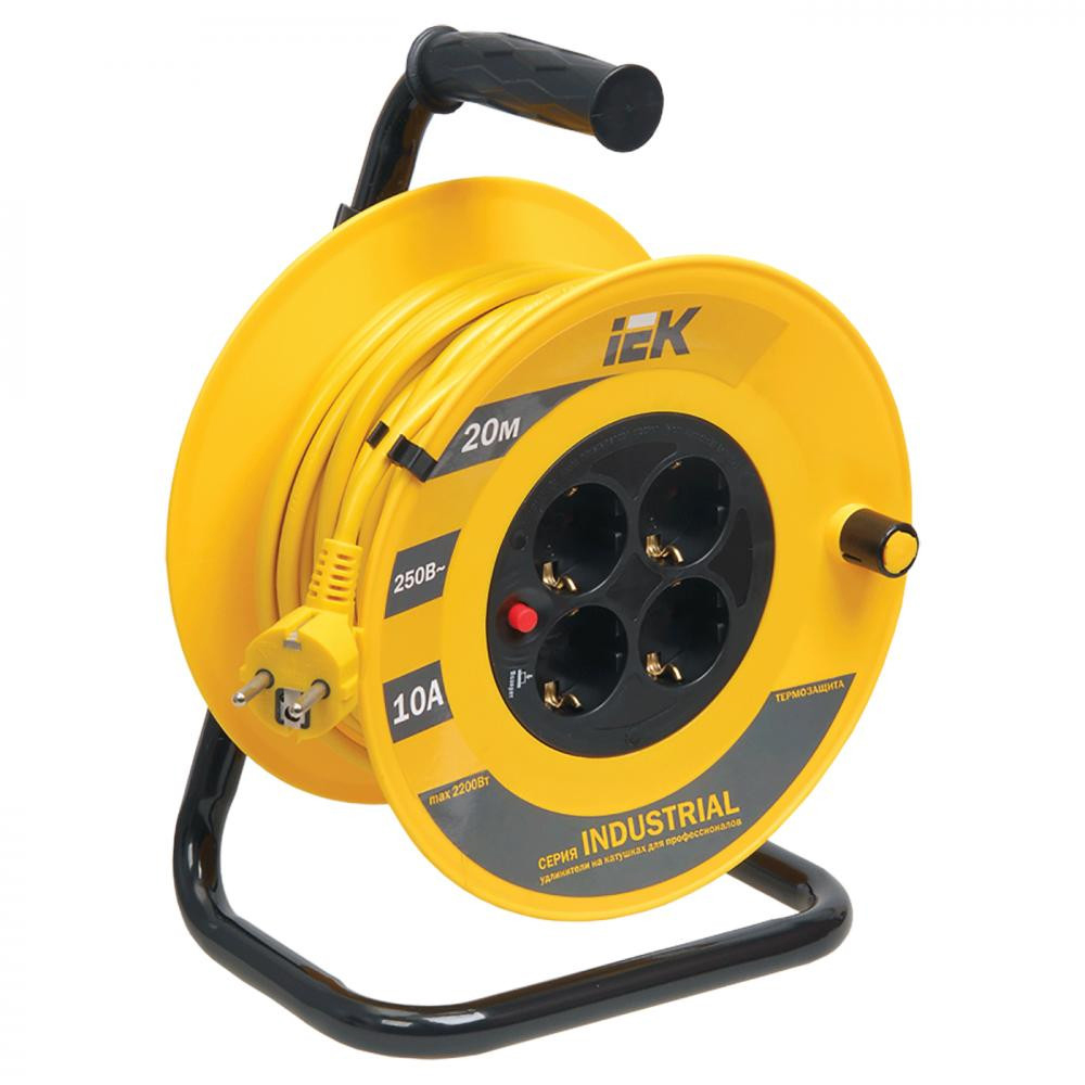 Фільтр-подовжувач Industrial 20,0м., термозахист, 3*1,5мм2, 4розетки IEK - фото 1