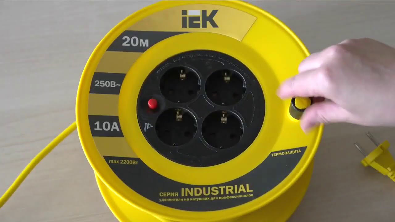 Фільтр-подовжувач Industrial 20,0м., термозахист, 3*1,5мм2, 4розетки IEK - фото 2