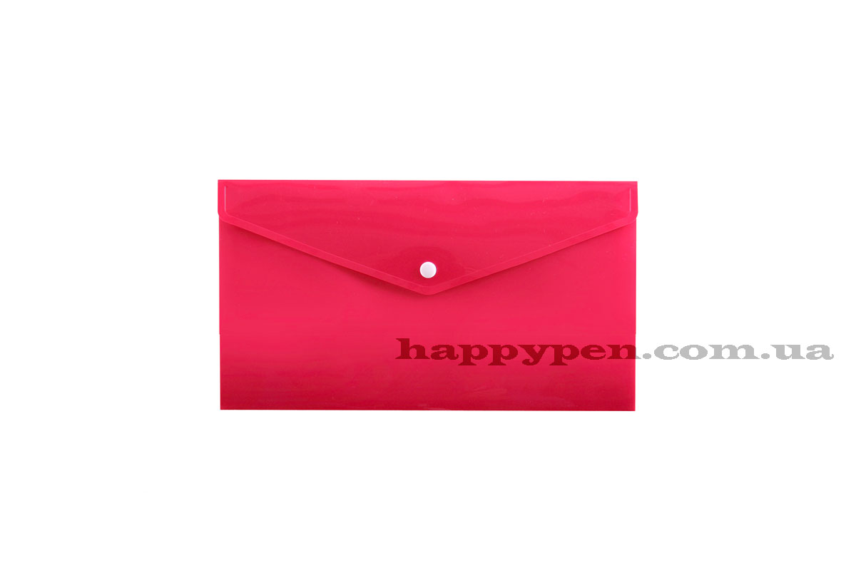 Папка-конверт на кнопці E65/DL (253*129мм), PP-115, товщина 180мкм., рожев. Penmate - фото 1