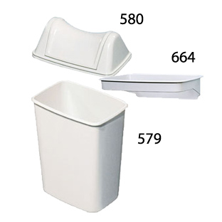 Корзина для сміття з поворотною кришкою, 8л., пластикова, біл. Італія - фото 1