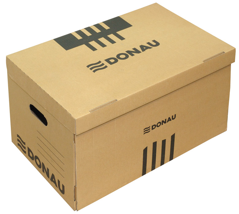 Контейнер для архівних коробок, відкривається з верху, на 6кор. по 80мм, або 5кор. по 100мм, коричн. DONAU - фото 1