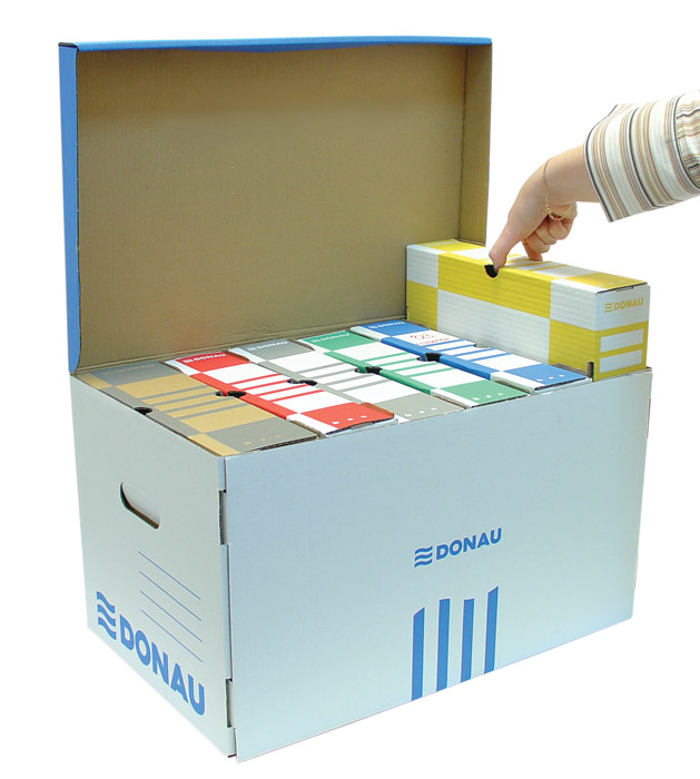 Контейнер для архівних коробок, відкривається з верху, на 6кор. по 80мм, або 5кор. по 100мм, коричн. DONAU - фото 2