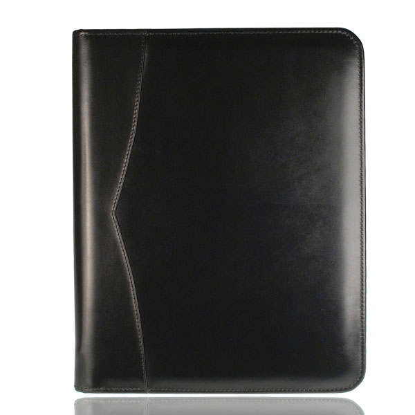 Папка шкіряна на блискавці, для конференцій, з блокнотом, чорн. VIF - фото 2