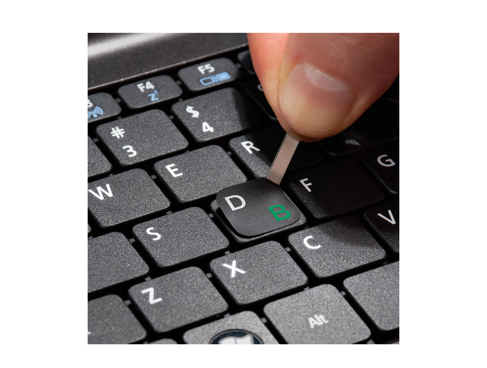 Наліпки на клавіатуру (російсько-англійський+українська) 68 keys Cyrillic green, зелен. Grand-X - фото 3