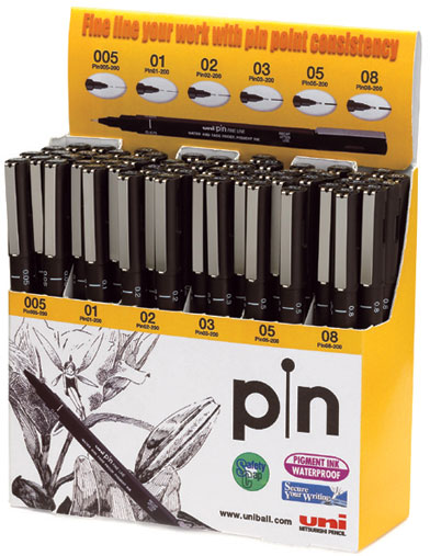 Лінер Pin fine line 0.3мм., корпус, чорн., ст., чорн. Uni - фото 3