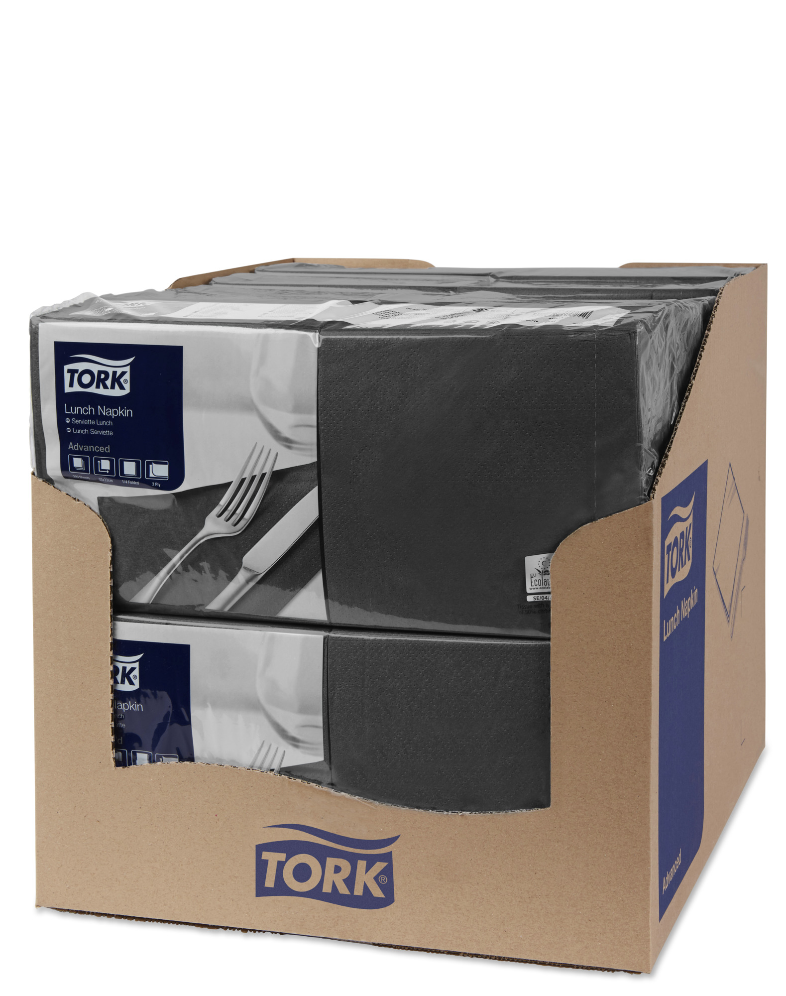 Серветки 33*33см. Tork Advanced 2-х шарові, 200шт./уп., чорн. Tork - фото 1