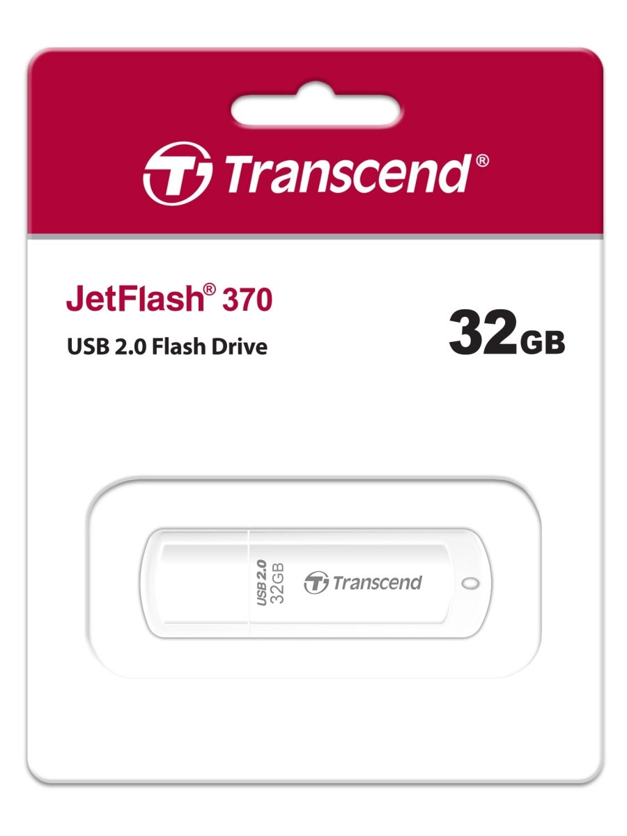 Флеш-память USB 2.0 Flash Drive 32Gb JetFlash 370 моноблок, пластик, корпус бел. TRANSCEND - фото 3
