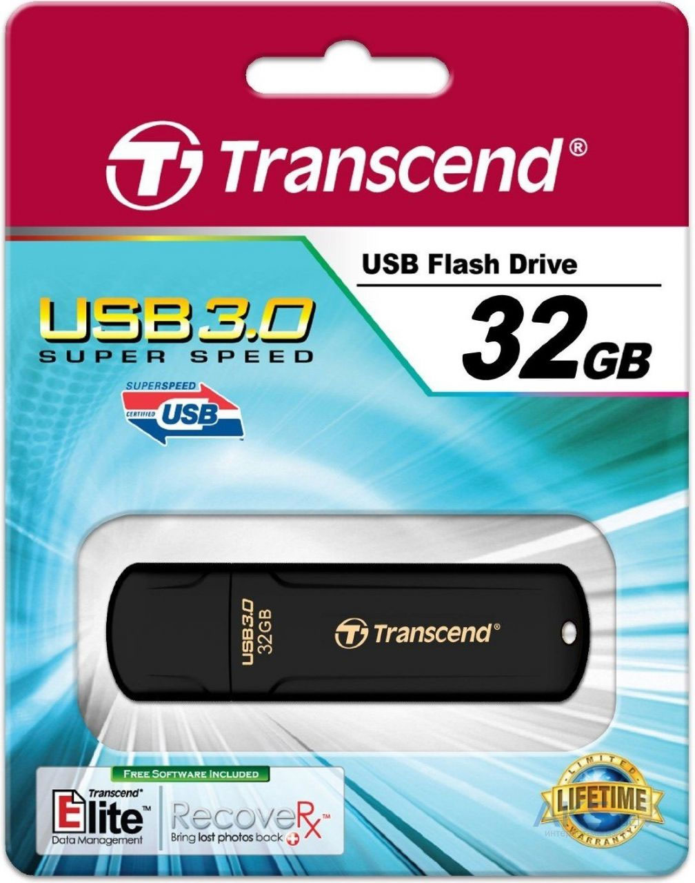 Флеш-память USB 3.0 Flash Drive 32Gb JetFlash 700 моноблок, пластик. корпус, черн. TRANSCEND - фото 3