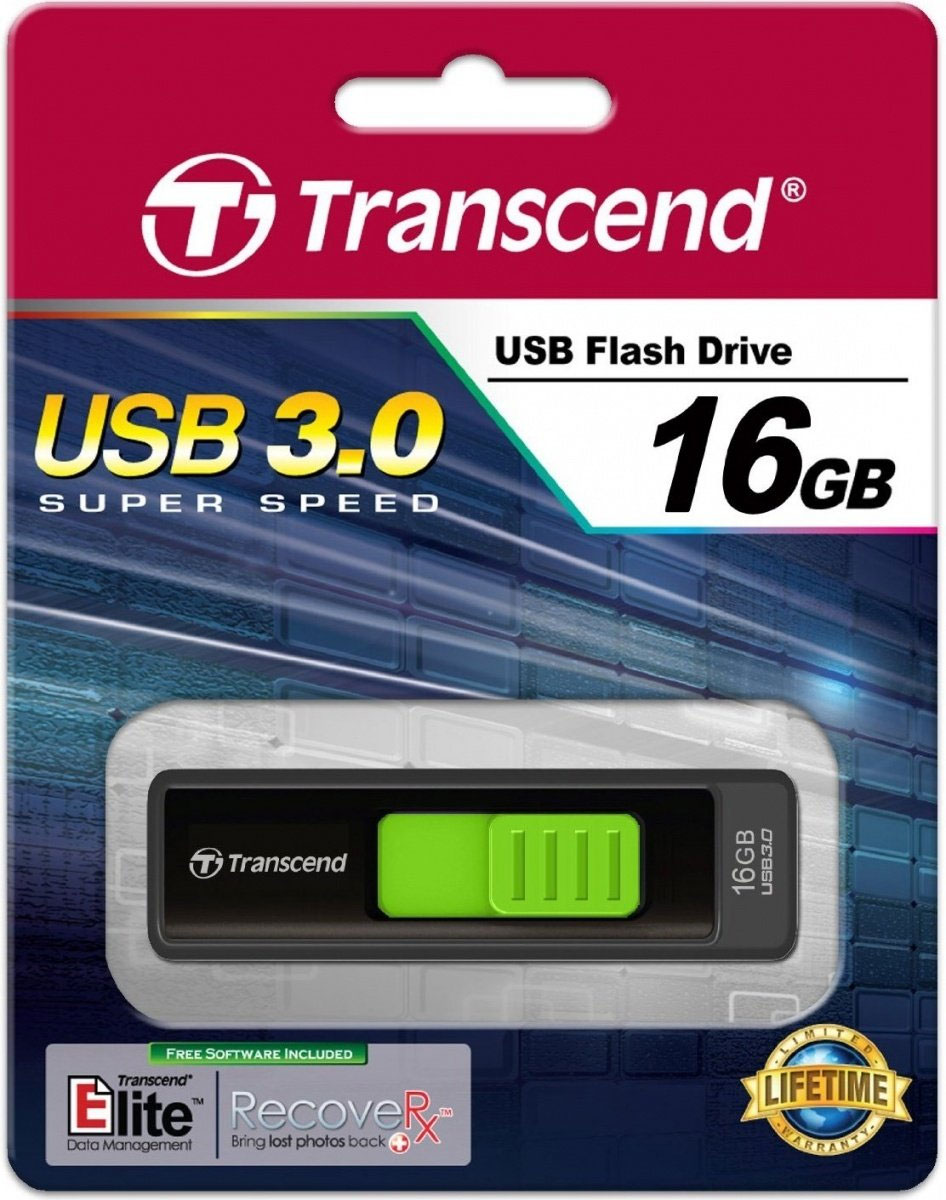 Флеш-память USB 3.0 Flash Drive 16Gb JetFlash 760 слайдер, пластик. корпус,  черн. TRANSCEND - фото 2
