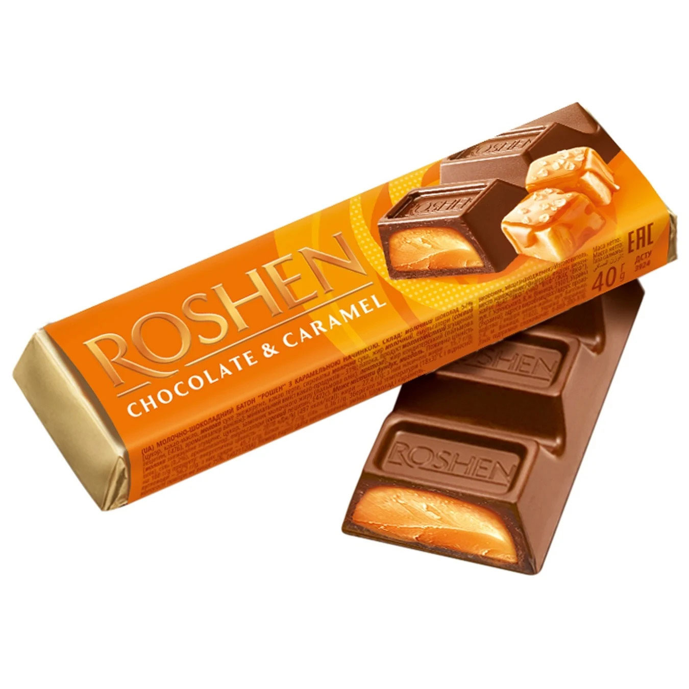 Купити Батончик CHOCOLATE & CARAMEL молочно-шоколадний з карамельною ...