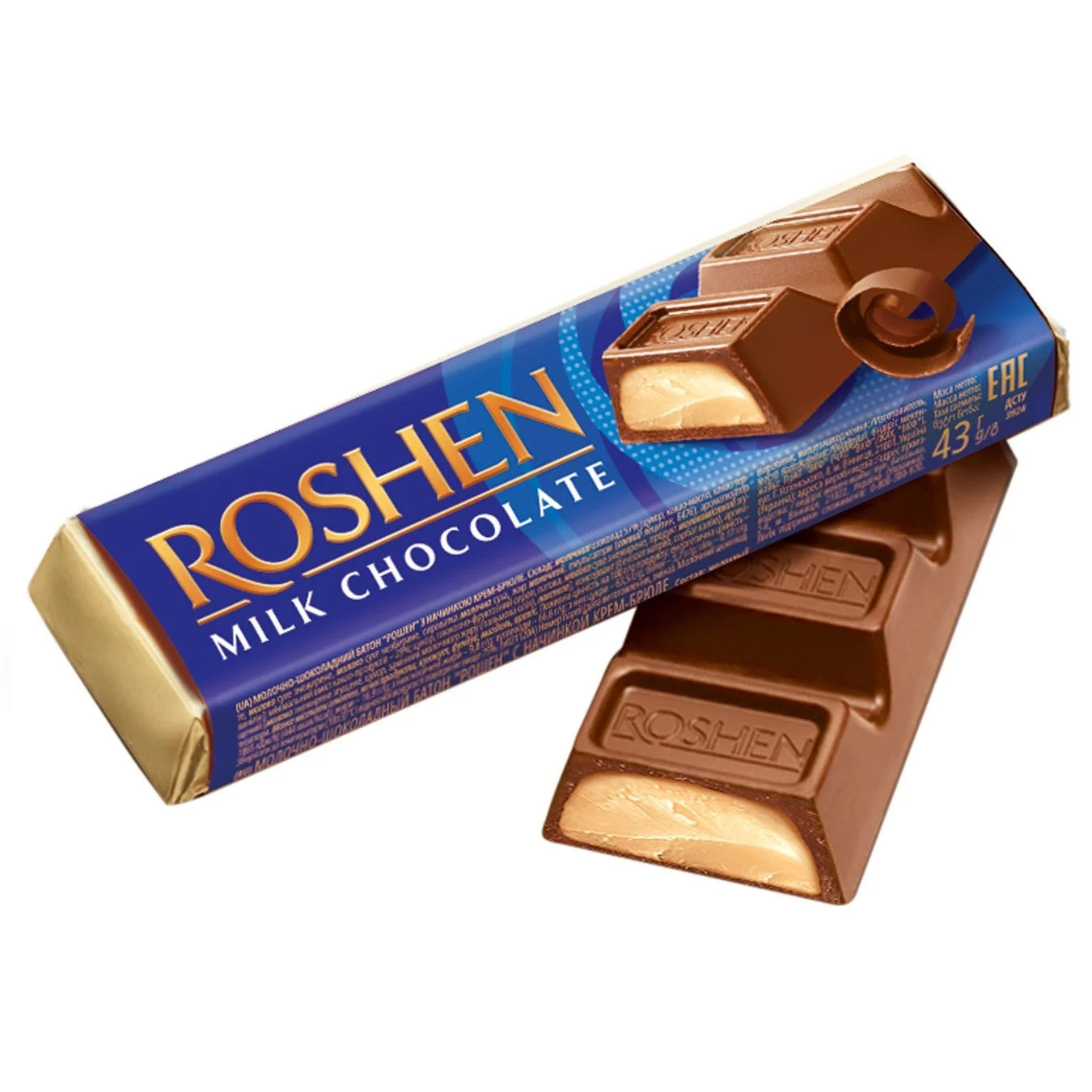 Купить Батончик MILK CHOCOLATE молочно-шоколадный с начинкой крем-брюле ...