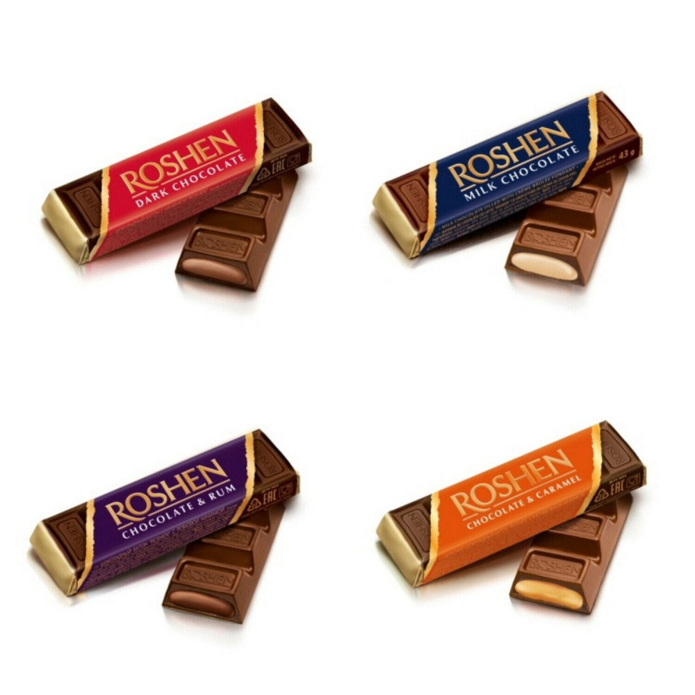 Батончик MILK CHOCOLATE  молочно-шоколадний з начинкою крем-брюле, 43г. Roshen - фото 4