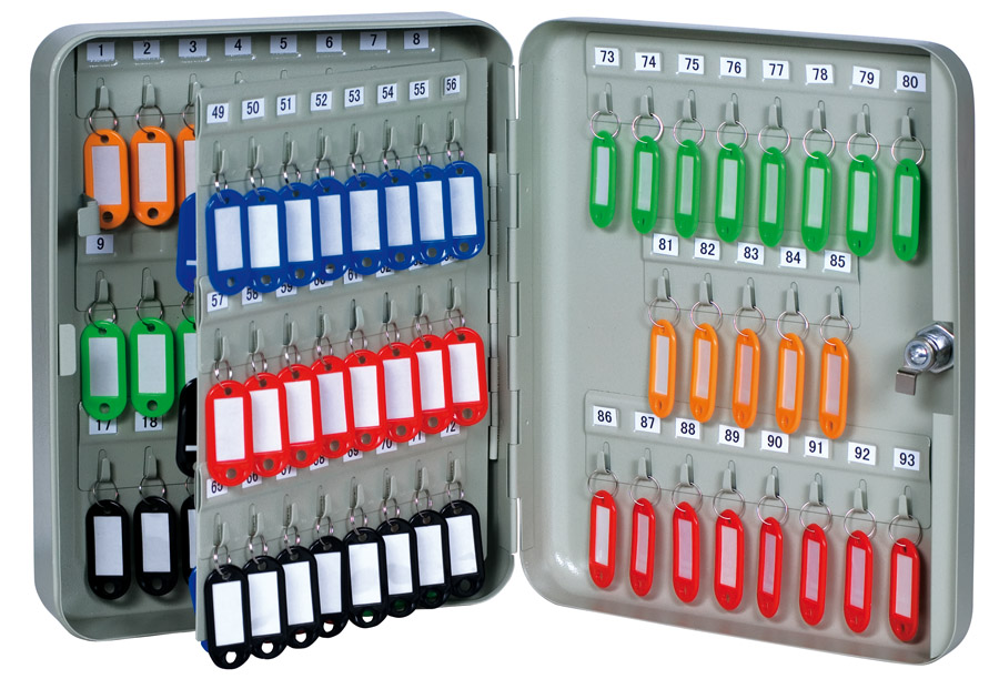 Сейф настінний для 93 ключів металевий, сір. DONAU - фото 1