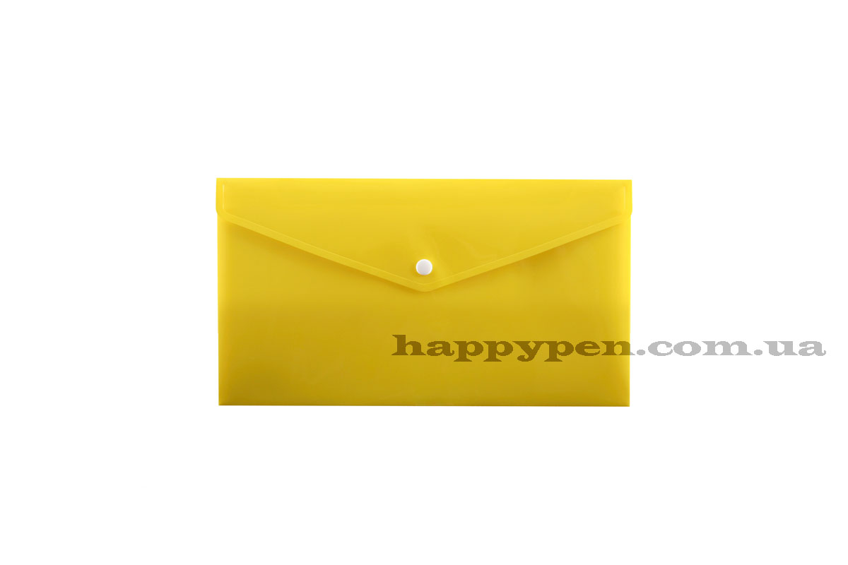 Папка-конверт на кнопке E65/DL (253*129мм), PP-115, толщина 180мкм., желт. Penmate - фото 1