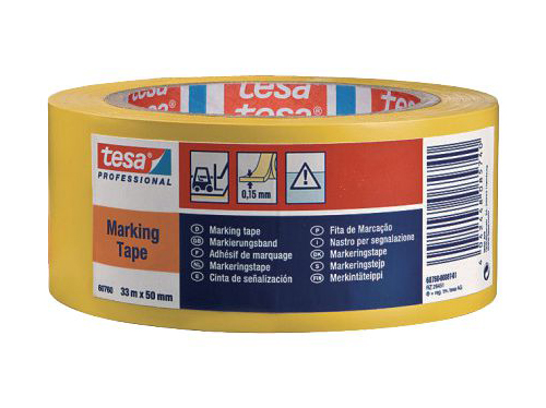 Лента сигнальная самоклеющаяся 50мм.*33м., арт.: 60760, желт. Tess - фото 2