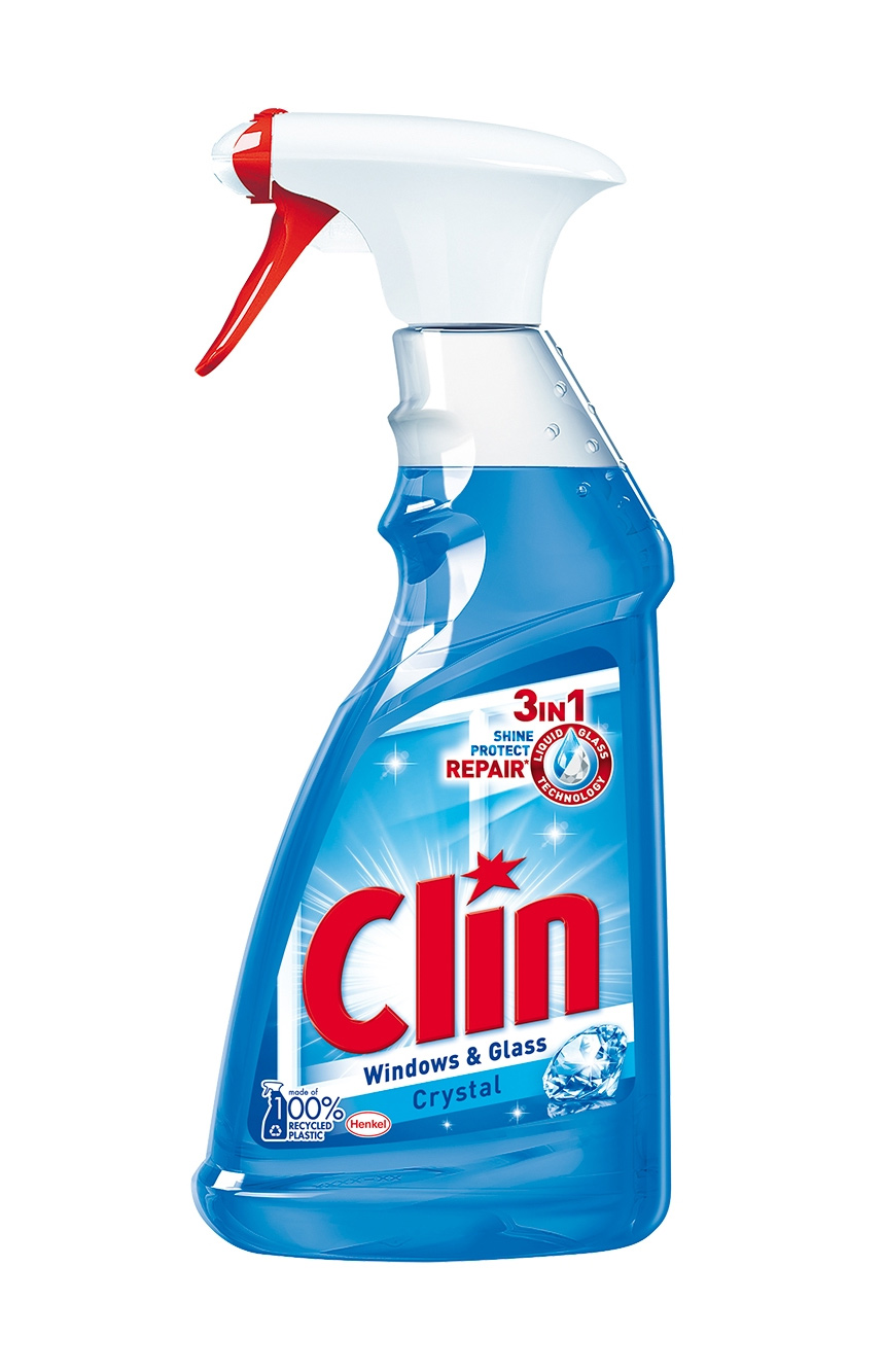 Жидкость для мытья стекол, 500мл. Кристал, с распылителем, голуб. Clin - фото 2