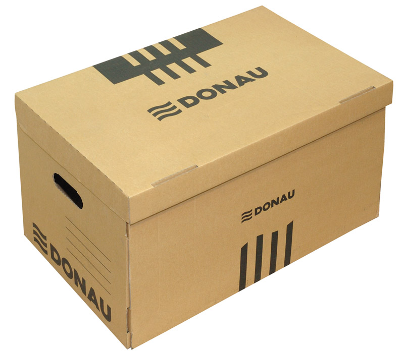 Контейнер для архівних коробок, завантаження збоку, 6од. по 80мм. чи 5од. по100мм., корич. DONAU - фото 1