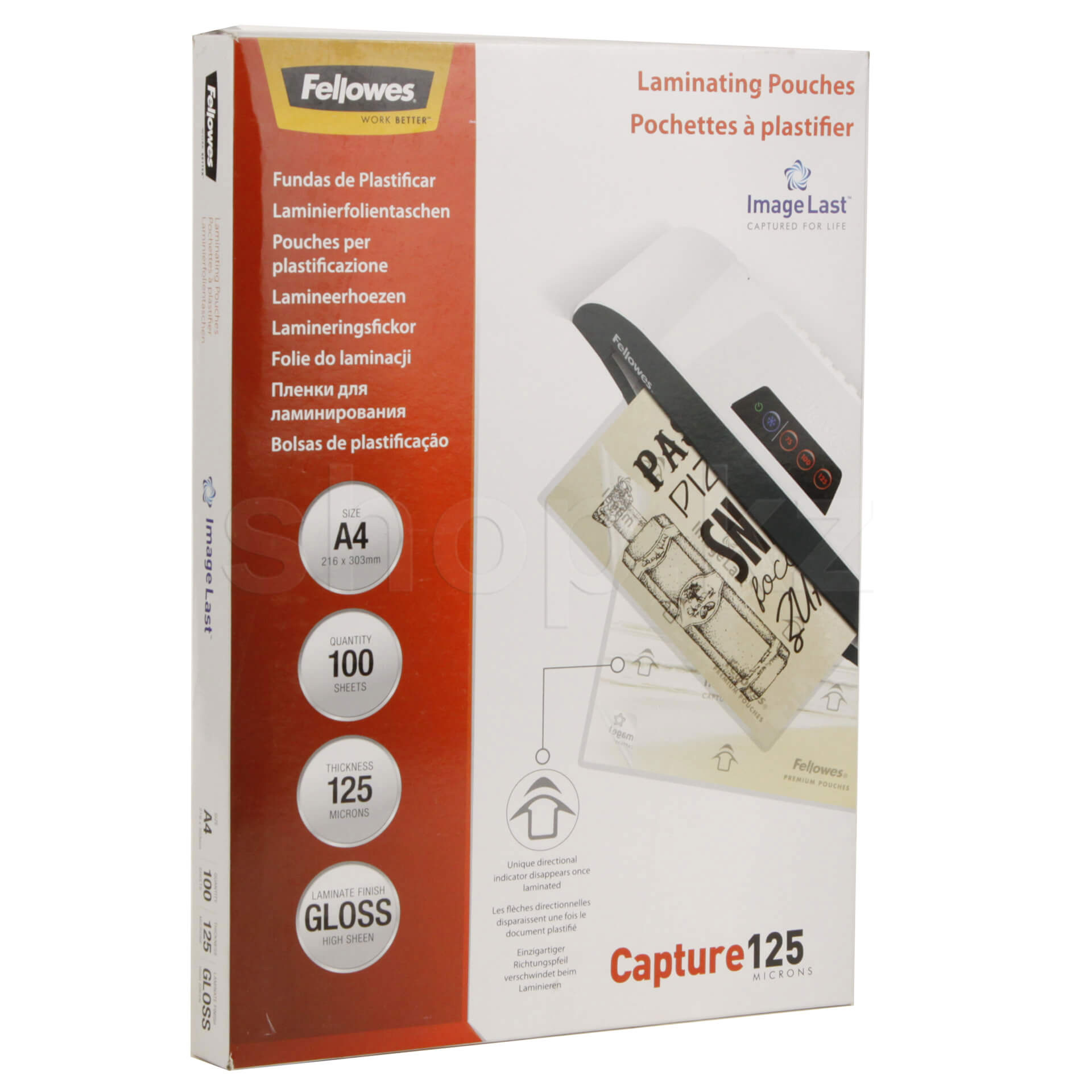 Плівка A4 216*303мм., 125мкм., глянцева, 100шт./уп. FELLOWES - фото 2