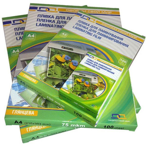 Плівка A4 216*303мм., 125мкм., глянцева, 100шт./уп. D&Art - фото 1