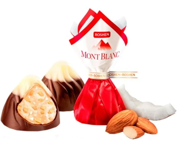 Цукерки Монблан з дробленим мигдалем та кокосовим кремом, 1кг Roshen - фото 2