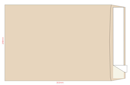 Конверт B4 (250*353), силік., боковий клапан, крафт 90г/м2 Optimail - фото 1