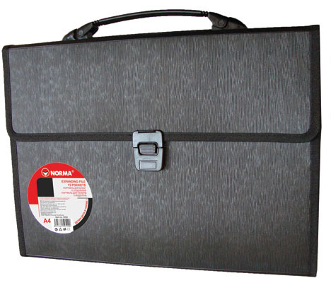 Портфель-картотека на 13 відділеннь,  А4, з реєстрами, чорн. NORMA - фото 2