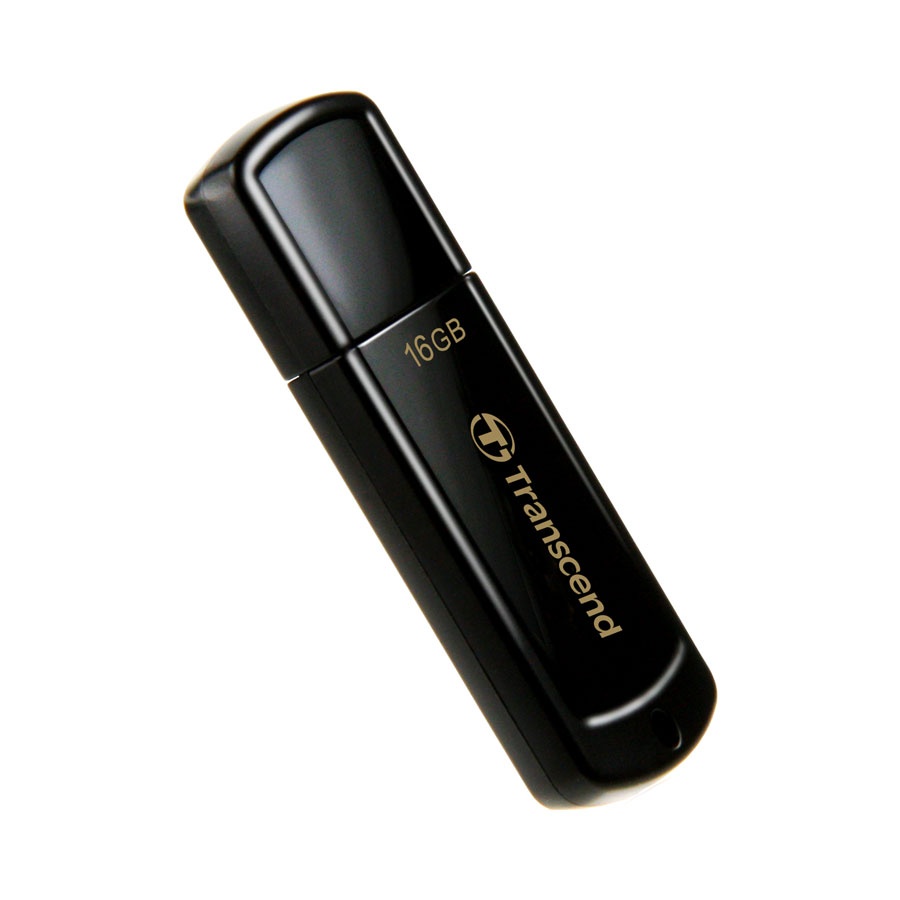 Флеш-пам'ять USB 2.0Flash Drive 16Gb JetFlesh 350 моноблок, пластик, корпус чорн. TRANSCEND - фото 1