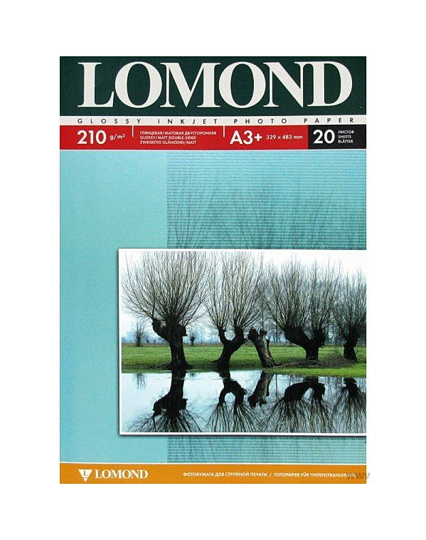 Фотобумага двусторонняя глянцевая/матовая А3+, 210гр./м2., 20листов Lomond - фото 1